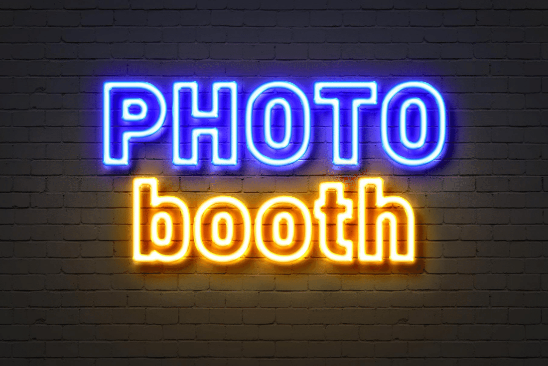 photo booth light box lit up
